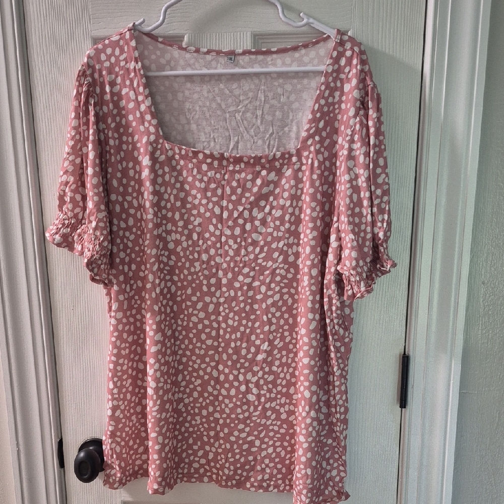 Pink Cheeta Print Women's Top 3x